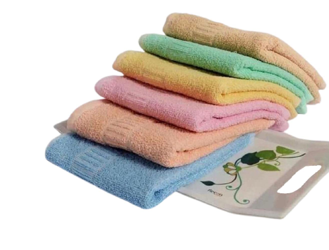 Cotton Hand Towel 450 GSM – Ultra Soft & Super Absorbent Multicolour Hand Towels (Pack of 6) - Image 4