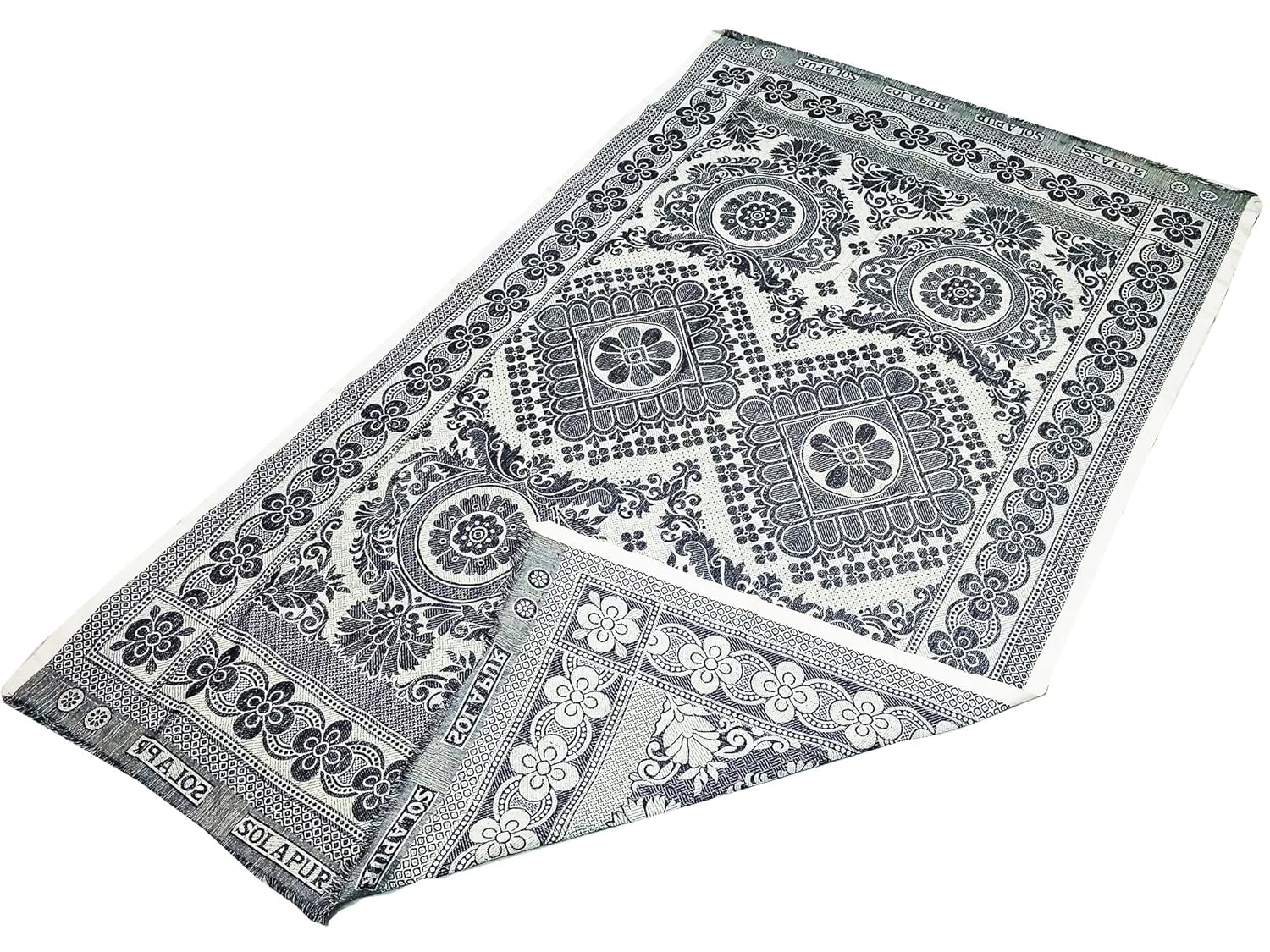 Cotton Single Size Solapur Chaddar Blanket Pack of 4 – Lightweight Multicolor Floral Design | TC 250 - Image 3
