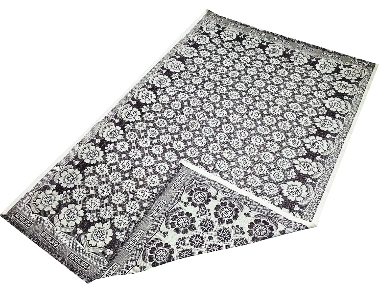 Cotton Single Size Solapur Chaddar Blanket Pack of 4 – Lightweight Multicolor Floral Design | TC 250 - Image 5