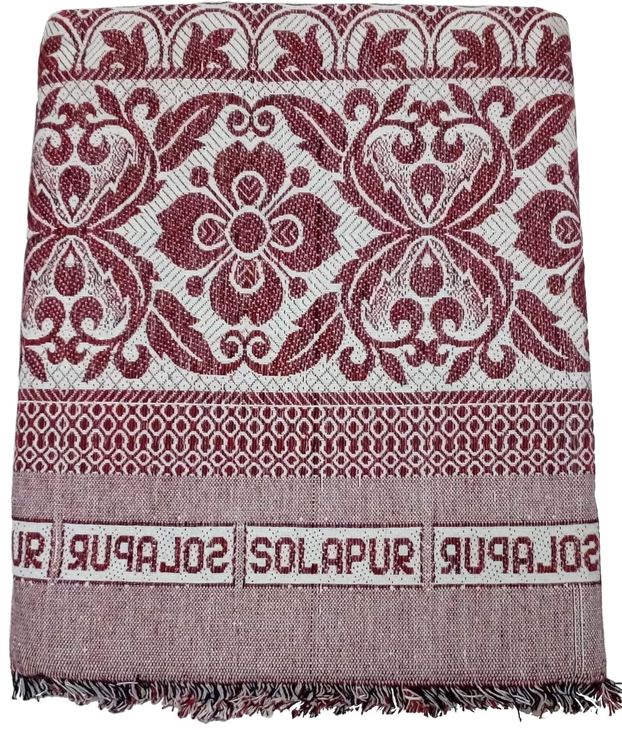 Cotton Solapur Chaddar - Blanket 5 x 7.5 Feet (Multi Mix) - TC 250 Single Size