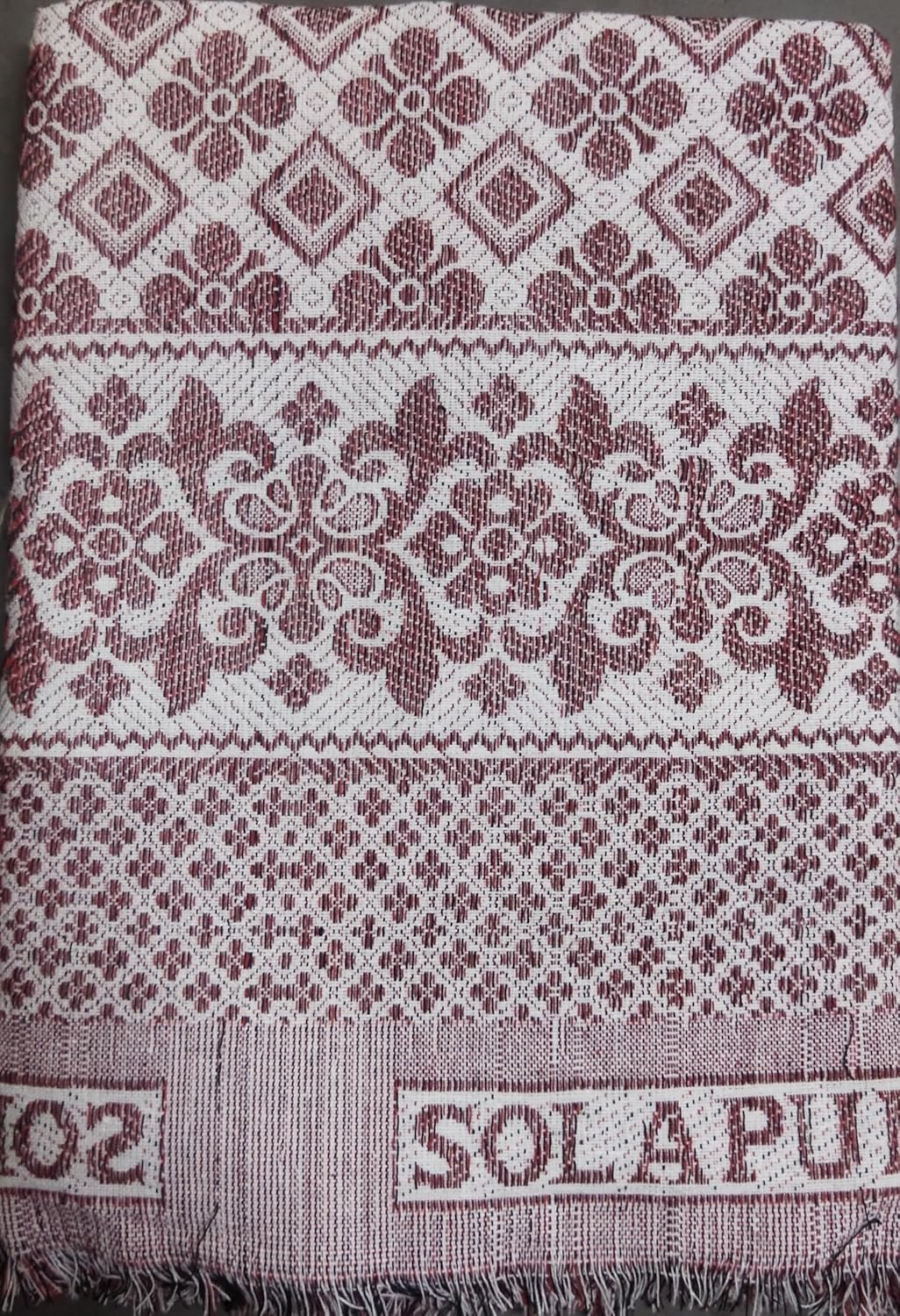 Cotton Solapur Chaddar - Blanket 5 x 7.5 Feet (Multi Mix) - TC 250 Single Size - Image 3