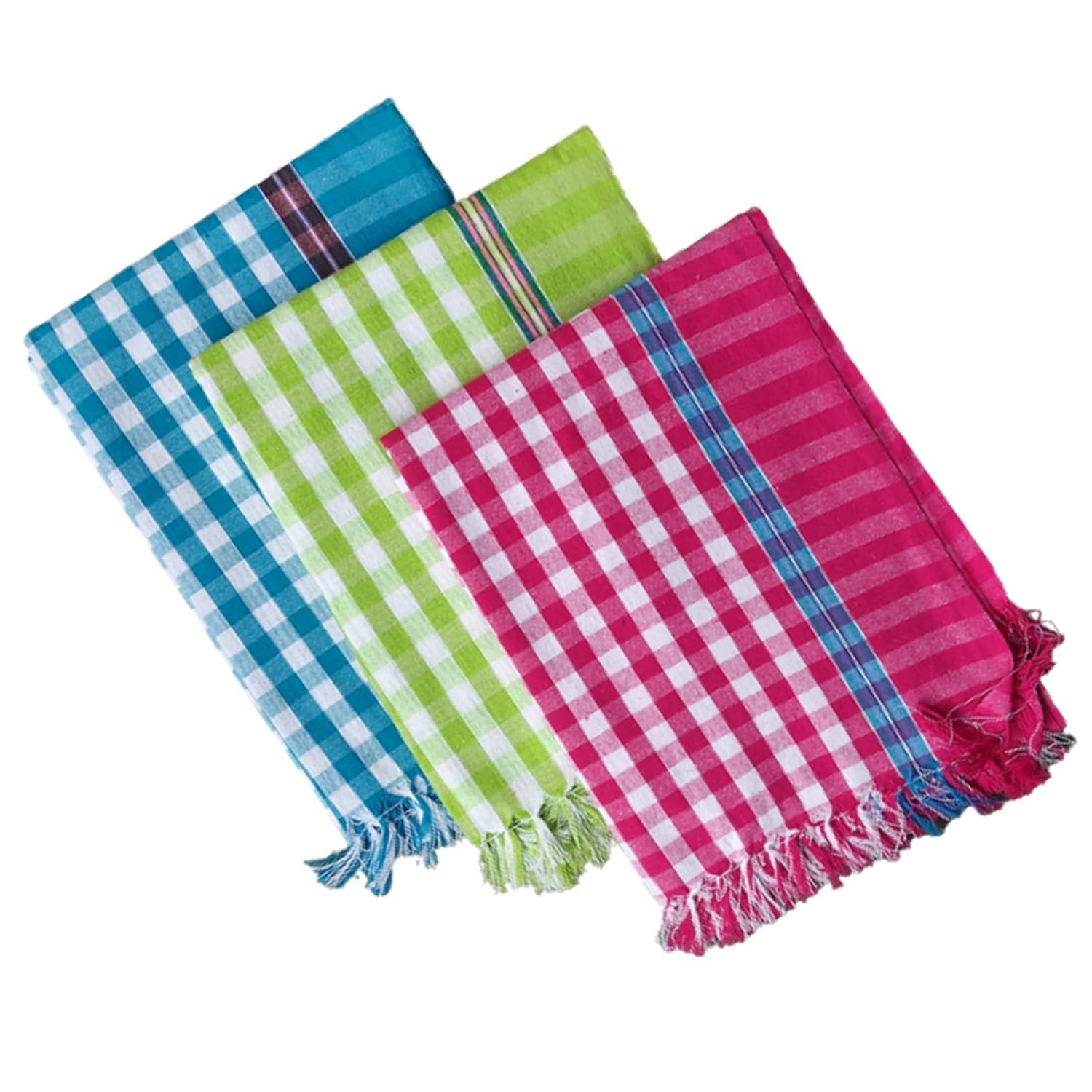 Handloom 100% Pure Cotton Towels XXXL Heavy Quality (Pack of 2) – Multicolor Bath Towels