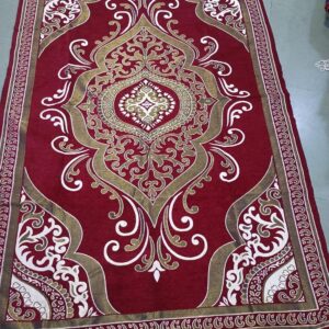 Soft Velvet Carpet for Living Room, Hall & Bedroom – Camel White Designer Floor Rug with Non-Slip Base