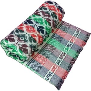 Solapur Chaddar Cotton Blanket – Multicolor Floral Single Layered Cotton Blanket | TC 250