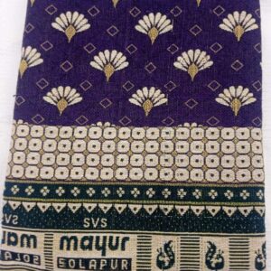 Solapur Mayur Chaddar 100% Cotton Blanket – Purple Floral Jacquard Design Pack of 1