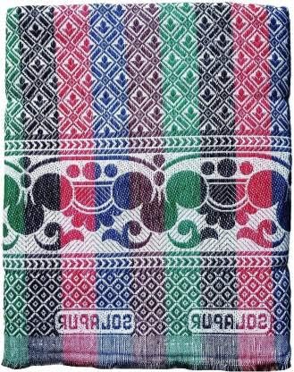 Solapuri Cotton 290 TC Single Bed Full Size Chaddar – Multicolor Floral Design - Set of 1