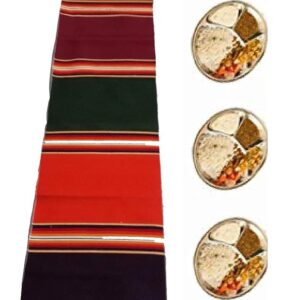 Striped Rectangular Cotton Patti Carpet (Multicolour) – Bhojan Patti Floor Runner Slug