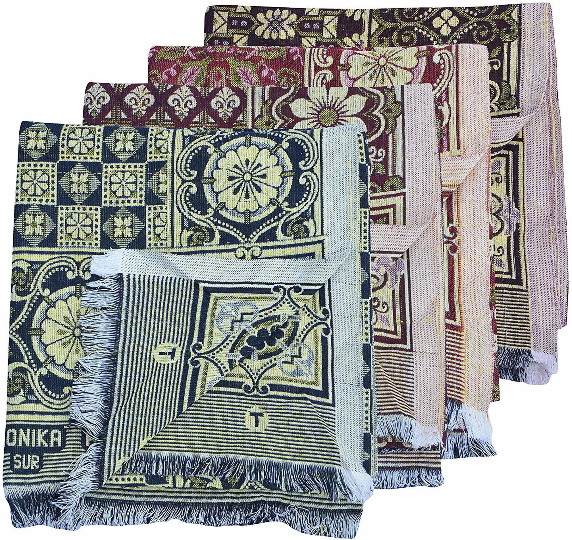 Monika Cotton Chaddar Solapur - Combo of 4 - Multicolor