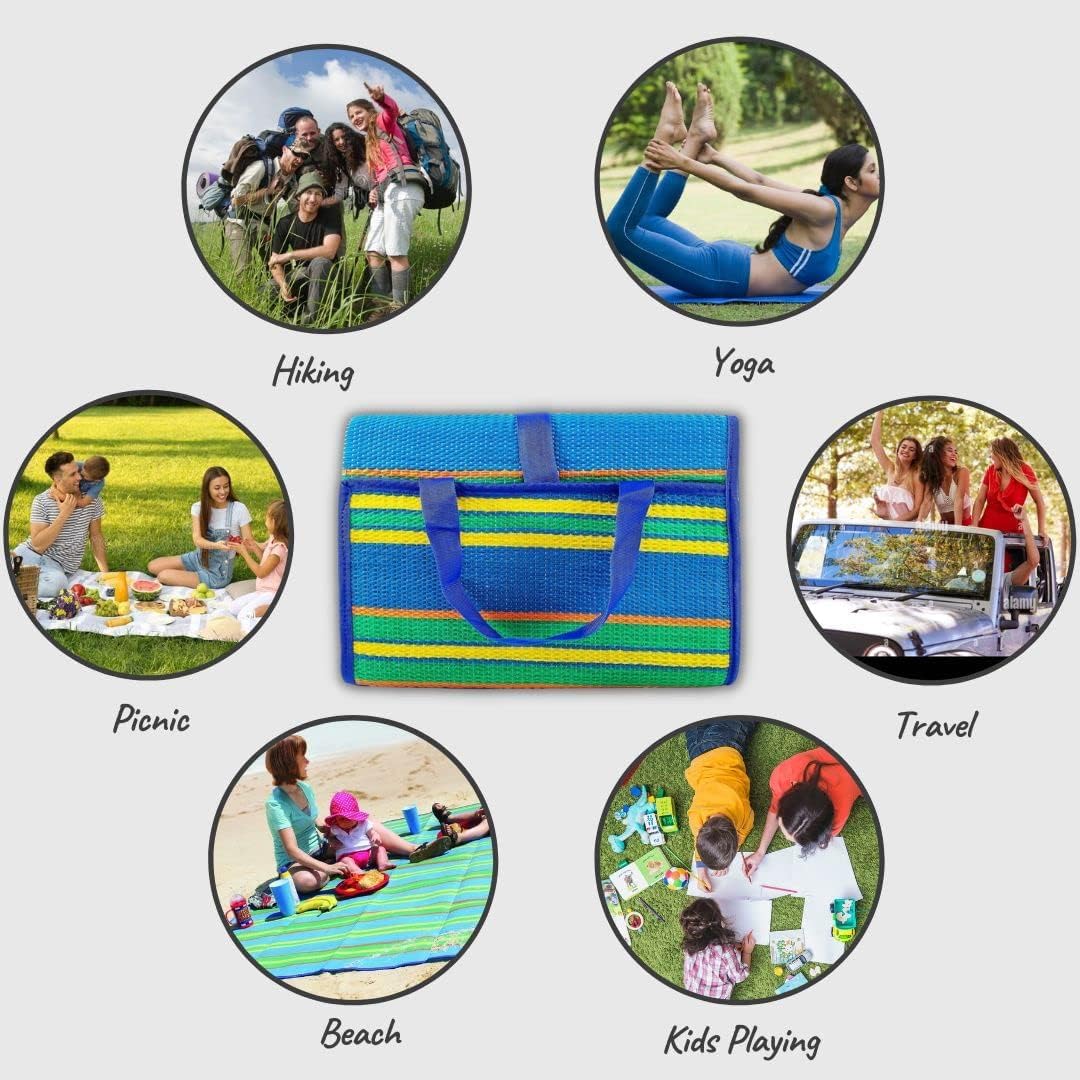 Foldable Plastic Floor Mat (Chatai) Multicolor – Waterproof Picnic & Outdoor Mat - Image 4
