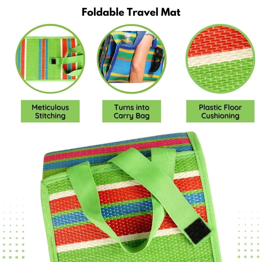 Foldable Plastic Floor Mat (Chatai) Multicolor – Waterproof Picnic & Outdoor Mat - Image 5