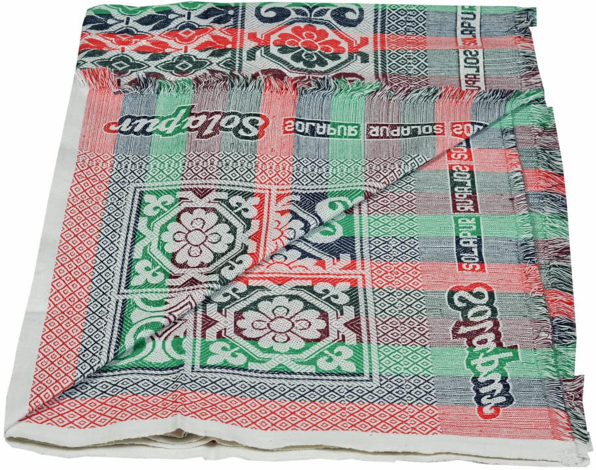 Solapur Cotton Chaddar - Design Set 1 - Multicolor Single Size